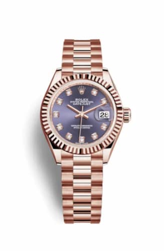 Rolex Lady-Datejust 28 Everose Fluted / President / Aubergine Diamond 279175-0019 — фото часов Rolex Lady-Datejust 28 Everose Fluted / President / Aubergine Diamond 279175-0019 — фото часов