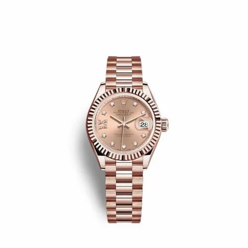 Rolex Lady-Datejust 28 Rose Gold / Fluted / Rose - Diamond / President 279175-0029 — фото часов Rolex Lady-Datejust 28 Rose Gold / Fluted / Rose - Diamond / President 279175-0029 — фото часов