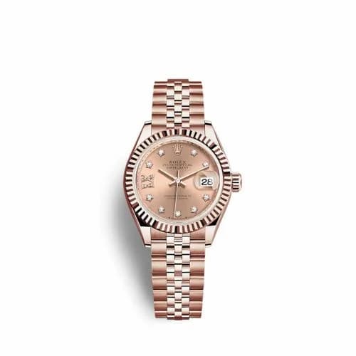 Rolex Lady-Datejust 28 Rose Gold / Fluted / Rose - Diamond / Jubilee 279175-0030 — фото часов Rolex Lady-Datejust 28 Rose Gold / Fluted / Rose - Diamond / Jubilee 279175-0030 — фото часов