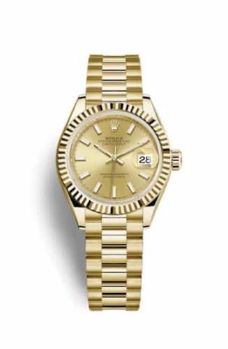 Rolex Lady-Datejust 28 Yellow Gold Fluted / President / Champagne 279178-0001 — фото часов Rolex Lady-Datejust 28 Yellow Gold Fluted / President / Champagne 279178-0001 — фото часов