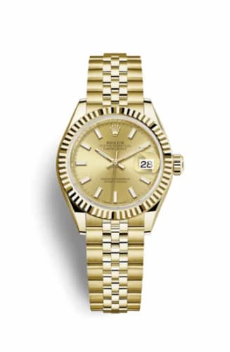 Rolex Lady-Datejust 28 Yellow Gold Fluted / Jubilee / Champagne 279178-0003 — фото часов Rolex Lady-Datejust 28 Yellow Gold Fluted / Jubilee / Champagne 279178-0003 — фото часов