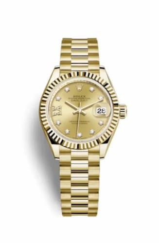 Rolex Lady-Datejust 28 Yellow Gold Fluted / President / Champagne Diamond 279178-0013 — фото часов Rolex Lady-Datejust 28 Yellow Gold Fluted / President / Champagne Diamond 279178-0013 — фото часов