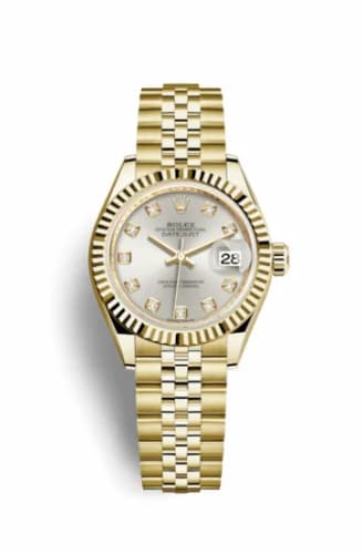 Rolex Lady-Datejust 28 Yellow Gold Fluted / Jubilee / Silver Diamond 279178-0016 — фото часов Rolex Lady-Datejust 28 Yellow Gold Fluted / Jubilee / Silver Diamond 279178-0016 — фото часов