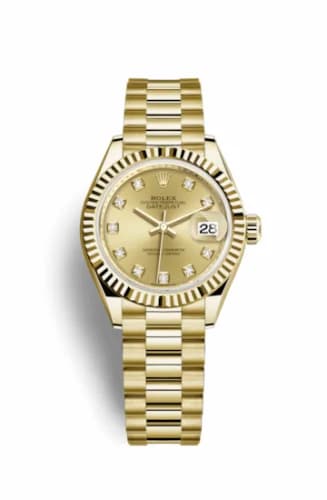 Rolex Lady-Datejust 28 Yellow Gold Fluted / President / Champagne Diamond 279178-0017 — фото часов Rolex Lady-Datejust 28 Yellow Gold Fluted / President / Champagne Diamond 279178-0017 — фото часов