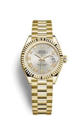 Rolex Lady-Datejust 28 Yellow Gold Fluted / President / Silver Roman 279178-0020 — фото часов Rolex Lady-Datejust 28 Yellow Gold Fluted / President / Silver Roman 279178-0020 — фото часов