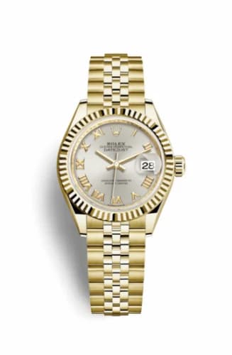 Rolex Lady-Datejust 28 Yellow Gold Fluted / Jubilee / Silver Roman 279178-0021 — фото часов Rolex Lady-Datejust 28 Yellow Gold Fluted / Jubilee / Silver Roman 279178-0021 — фото часов