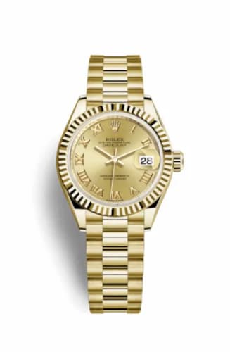 Rolex Lady-Datejust 28 Yellow Gold Fluted / President / Champagne Roman 279178-0022 — фото часов Rolex Lady-Datejust 28 Yellow Gold Fluted / President / Champagne Roman 279178-0022 — фото часов