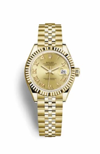 Rolex Lady-Datejust 28 Yellow Gold Fluted / Jubilee / Champagne Roman 279178-0023 — фото часов Rolex Lady-Datejust 28 Yellow Gold Fluted / Jubilee / Champagne Roman 279178-0023 — фото часов