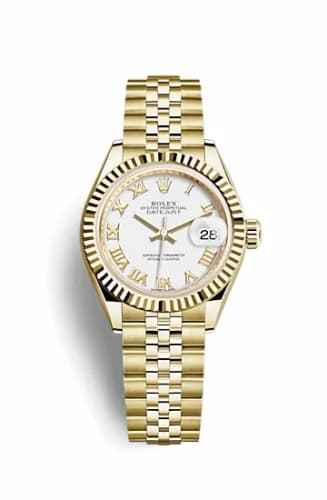 Rolex Lady-Datejust 28 Yellow Gold Fluted / Jubilee / White Roman 279178-0030 — фото часов Rolex Lady-Datejust 28 Yellow Gold Fluted / Jubilee / White Roman 279178-0030 — фото часов