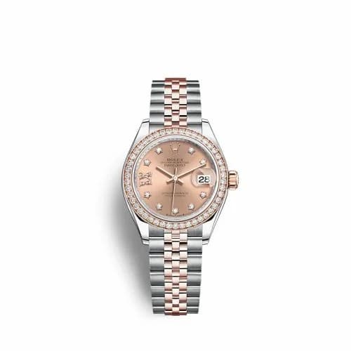 Rolex Lady-Datejust 28 Stainless Steel / Rose Gold / Diamond / Rose - Diamond / Jubilee 279381RBR-0027 — фото часов Rolex Lady-Datejust 28 Stainless Steel / Rose Gold / Diamond / Rose - Diamond / Jubilee 279381RBR-0027 — фото часов