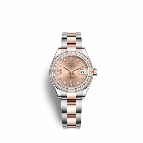 Rolex Lady-Datejust 28 Stainless Steel / Rose Gold / Diamond / Rose - Diamond / Oyster 279381RBR-0028 — фото часов Rolex Lady-Datejust 28 Stainless Steel / Rose Gold / Diamond / Rose - Diamond / Oyster 279381RBR-0028 — фото часов