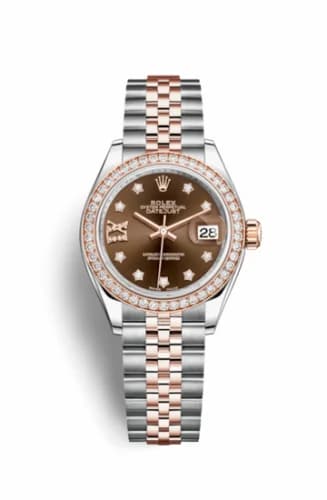 Rolex Lady-Datejust 28 Rolesor Rose Diamond / Jubilee / Chocolate Diamond 279381rbr-0003 — фото часов Rolex Lady-Datejust 28 Rolesor Rose Diamond / Jubilee / Chocolate Diamond 279381rbr-0003 — фото часов