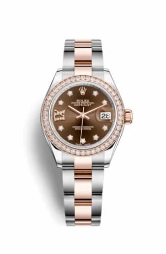 Rolex Lady-Datejust 28 Rolesor Rose Diamond / Oyster / Chocolate Diamond 279381rbr-0004 — фото часов Rolex Lady-Datejust 28 Rolesor Rose Diamond / Oyster / Chocolate Diamond 279381rbr-0004 — фото часов