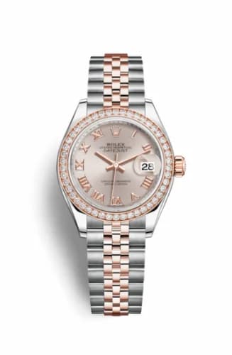 Rolex Lady-Datejust 28 Rolesor Rose Diamond / Jubilee / Sundust Roman 279381rbr-0005 — фото часов Rolex Lady-Datejust 28 Rolesor Rose Diamond / Jubilee / Sundust Roman 279381rbr-0005 — фото часов
