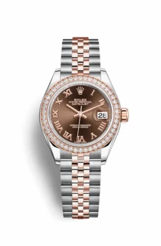 Rolex Lady-Datejust 28 Rolesor Rose Diamond / Jubilee / Chocolate Roman 279381rbr-0009 — фото часов Rolex Lady-Datejust 28 Rolesor Rose Diamond / Jubilee / Chocolate Roman 279381rbr-0009 — фото часов