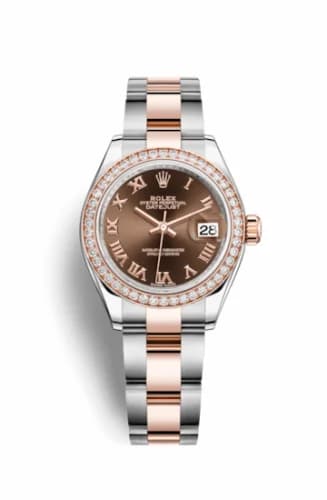 Rolex Lady-Datejust 28 Rolesor Rose Diamond / Oyster / Chocolate Roman 279381rbr-0010 — фото часов Rolex Lady-Datejust 28 Rolesor Rose Diamond / Oyster / Chocolate Roman 279381rbr-0010 — фото часов