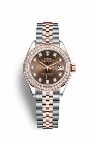 Rolex Lady-Datejust 28 Rolesor Rose Diamond / Jubilee / Chocolate Diamond 279381rbr-0011 — фото часов Rolex Lady-Datejust 28 Rolesor Rose Diamond / Jubilee / Chocolate Diamond 279381rbr-0011 — фото часов