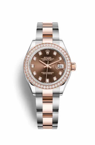 Rolex Lady-Datejust 28 Rolesor Rose Diamond / Oyster / Chocolate Diamond 279381rbr-0012 — фото часов Rolex Lady-Datejust 28 Rolesor Rose Diamond / Oyster / Chocolate Diamond 279381rbr-0012 — фото часов