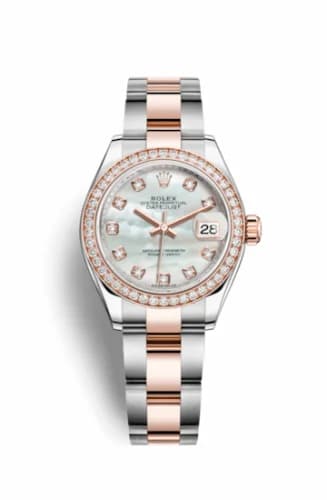Rolex Lady-Datejust 28 Rolesor Everose Diamond / Oyster / MOP 279381rbr-0014 — фото часов Rolex Lady-Datejust 28 Rolesor Everose Diamond / Oyster / MOP 279381rbr-0014 — фото часов