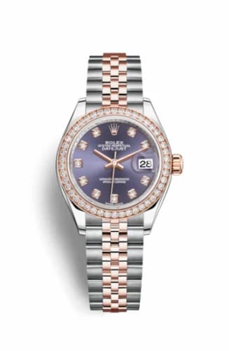 Rolex Lady-Datejust 28 Rolesor Rose Diamond / Jubilee / Aubergine Diamond 279381rbr-0015 — фото часов Rolex Lady-Datejust 28 Rolesor Rose Diamond / Jubilee / Aubergine Diamond 279381rbr-0015 — фото часов