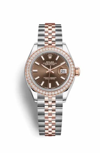 Rolex Lady-Datejust 28 Rolesor Rose Diamond / Jubilee / Chocolate 279381rbr-0017 — фото часов Rolex Lady-Datejust 28 Rolesor Rose Diamond / Jubilee / Chocolate 279381rbr-0017 — фото часов