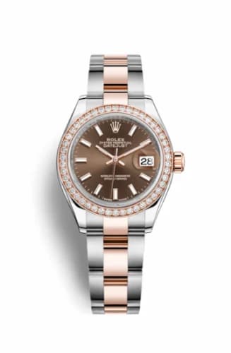 Rolex Lady-Datejust 28 Rolesor Rose Diamond / Oyster / Chocolate 279381rbr-0018 — фото часов Rolex Lady-Datejust 28 Rolesor Rose Diamond / Oyster / Chocolate 279381rbr-0018 — фото часов