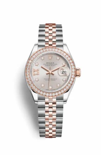 Rolex Lady-Datejust 28 Rolesor Rose Diamond / Jubilee / Sundust Diamond 279381rbr-0019 — фото часов Rolex Lady-Datejust 28 Rolesor Rose Diamond / Jubilee / Sundust Diamond 279381rbr-0019 — фото часов