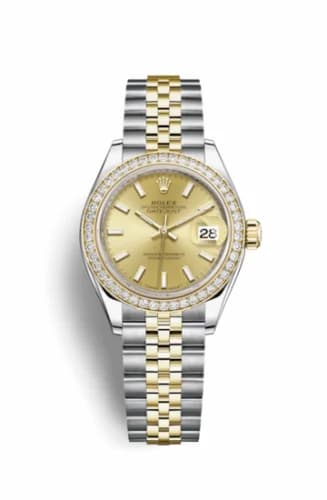 Rolex Lady-Datejust 28 Rolesor Yellow Diamond / Jubilee / Champagne 279383rbr-0001 — фото часов Rolex Lady-Datejust 28 Rolesor Yellow Diamond / Jubilee / Champagne 279383rbr-0001 — фото часов