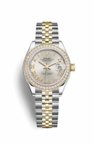 Rolex Lady-Datejust 28 Rolesor Yellow Diamond / Jubilee / Silver Roman 279383rbr-0005 — фото часов Rolex Lady-Datejust 28 Rolesor Yellow Diamond / Jubilee / Silver Roman 279383rbr-0005 — фото часов