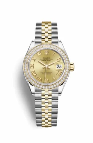 Rolex Lady-Datejust 28 Rolesor Yellow Diamond / Jubilee / Champagne Roman 279383rbr-0009 — фото часов Rolex Lady-Datejust 28 Rolesor Yellow Diamond / Jubilee / Champagne Roman 279383rbr-0009 — фото часов