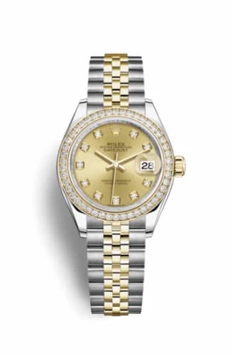 Rolex Lady-Datejust 28 Rolesor Yellow Diamond / Jubilee / Champagne Diamond 279383rbr-0011 — фото часов Rolex Lady-Datejust 28 Rolesor Yellow Diamond / Jubilee / Champagne Diamond 279383rbr-0011 — фото часов