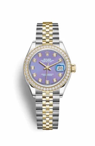 Rolex Lady-Datejust 28 Rolesor Yellow Diamond / Jubilee / Lavender Diamond 279383rbr-0015 — фото часов Rolex Lady-Datejust 28 Rolesor Yellow Diamond / Jubilee / Lavender Diamond 279383rbr-0015 — фото часов