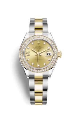 Rolex Lady-Datejust 28 Rolesor Yellow Diamond / Oyster / Champagne Diamond 279383rbr-0022 — фото часов Rolex Lady-Datejust 28 Rolesor Yellow Diamond / Oyster / Champagne Diamond 279383rbr-0022 — фото часов