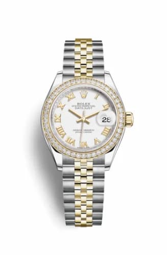 Rolex Lady-Datejust 28 Rolesor Yellow Diamond / Jubilee / White Roman 279383rbr-0023 — фото часов Rolex Lady-Datejust 28 Rolesor Yellow Diamond / Jubilee / White Roman 279383rbr-0023 — фото часов