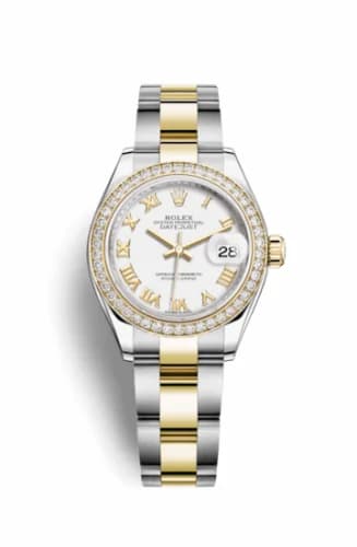 Rolex Lady-Datejust 28 Rolesor Yellow Diamond / Oyster / White Roman 279383rbr-0024 — фото часов Rolex Lady-Datejust 28 Rolesor Yellow Diamond / Oyster / White Roman 279383rbr-0024 — фото часов