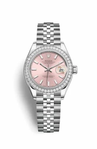Rolex Lady-Datejust 28 Stainless Steel / Diamond / Pink / Jubilee 279384rbr-0001 — фото часов Rolex Lady-Datejust 28 Stainless Steel / Diamond / Pink / Jubilee 279384rbr-0001 — фото часов