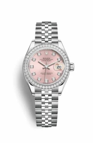 Rolex Lady-Datejust 28 Stainless Steel / Diamond / Pink - Diamond / Jubilee 279384rbr-0003 — фото часов Rolex Lady-Datejust 28 Stainless Steel / Diamond / Pink - Diamond / Jubilee 279384rbr-0003 — фото часов
