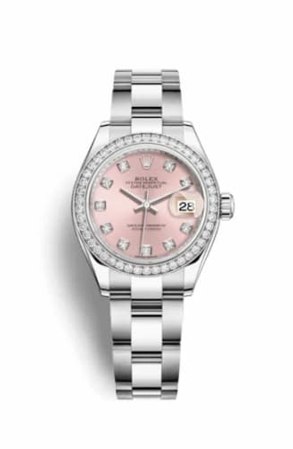 Rolex Lady-Datejust 28 Stainless Steel / Diamond / Pink - Diamond / Oyster 279384rbr-0004 — фото часов Rolex Lady-Datejust 28 Stainless Steel / Diamond / Pink - Diamond / Oyster 279384rbr-0004 — фото часов
