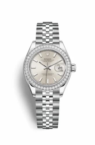 Rolex Lady-Datejust 28 Stainless Steel / Diamond / Silver / Jubilee 279384rbr-0007 — фото часов Rolex Lady-Datejust 28 Stainless Steel / Diamond / Silver / Jubilee 279384rbr-0007 — фото часов