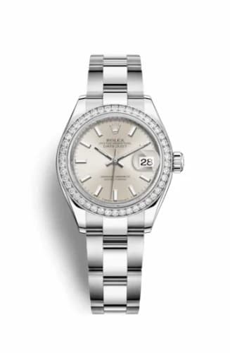 Rolex Lady-Datejust 28 Stainless Steel / Diamond / Silver / Oyster 279384rbr-0008 — фото часов Rolex Lady-Datejust 28 Stainless Steel / Diamond / Silver / Oyster 279384rbr-0008 — фото часов
