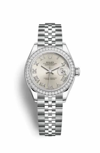 Rolex Lady-Datejust 28 Stainless Steel / Diamond / Silver - Roman / Jubilee 279384rbr-0009 — фото часов Rolex Lady-Datejust 28 Stainless Steel / Diamond / Silver - Roman / Jubilee 279384rbr-0009 — фото часов