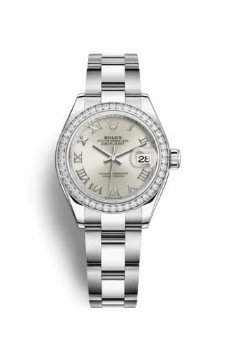 Rolex Lady-Datejust 28 Stainless Steel / Diamond / Silver - Roman / Oyster 279384rbr-0010 — фото часов Rolex Lady-Datejust 28 Stainless Steel / Diamond / Silver - Roman / Oyster 279384rbr-0010 — фото часов
