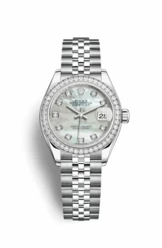 Rolex Lady-Datejust 28 Stainless Steel / Diamond / MOP / Jubilee 279384rbr-0011 — фото часов Rolex Lady-Datejust 28 Stainless Steel / Diamond / MOP / Jubilee 279384rbr-0011 — фото часов