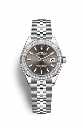 Rolex Lady-Datejust 28 Stainless Steel / Diamond / Grey / Jubilee 279384rbr-0013 — фото часов Rolex Lady-Datejust 28 Stainless Steel / Diamond / Grey / Jubilee 279384rbr-0013 — фото часов