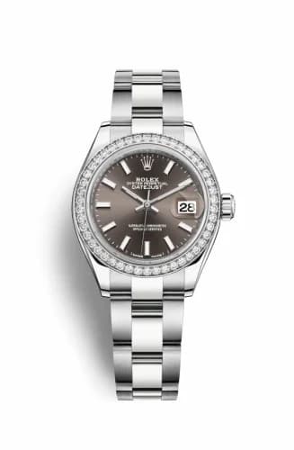 Rolex Lady-Datejust 28 Stainless Steel / Diamond / Grey / Oyster 279384rbr-0014 — фото часов Rolex Lady-Datejust 28 Stainless Steel / Diamond / Grey / Oyster 279384rbr-0014 — фото часов