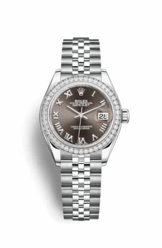 Rolex Lady-Datejust 28 Stainless Steel / Diamond / Grey - Roman / Jubilee 279384rbr-0015 — фото часов Rolex Lady-Datejust 28 Stainless Steel / Diamond / Grey - Roman / Jubilee 279384rbr-0015 — фото часов