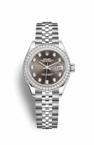 Rolex Lady-Datejust 28 Stainless Steel / Diamond / Grey - Diamond / Jubilee 279384rbr-0017 — фото часов Rolex Lady-Datejust 28 Stainless Steel / Diamond / Grey - Diamond / Jubilee 279384rbr-0017 — фото часов