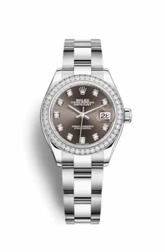 Rolex Lady-Datejust 28 Stainless Steel / Diamond / Grey - Diamond / Oyster 279384rbr-0018 — фото часов Rolex Lady-Datejust 28 Stainless Steel / Diamond / Grey - Diamond / Oyster 279384rbr-0018 — фото часов