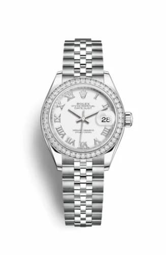 Rolex Lady-Datejust 28 Stainless Steel / Diamond / White - Roman / Jubilee 279384rbr-0019 — фото часов Rolex Lady-Datejust 28 Stainless Steel / Diamond / White - Roman / Jubilee 279384rbr-0019 — фото часов