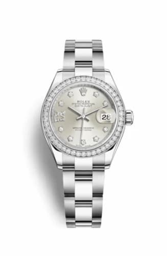 Rolex Lady-Datejust 28 Stainless Steel / Diamond / Silver - Diamond / Oyster 279384rbr-0022 — фото часов Rolex Lady-Datejust 28 Stainless Steel / Diamond / Silver - Diamond / Oyster 279384rbr-0022 — фото часов